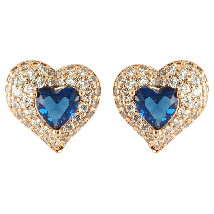 Серьги Xuping Позолота 18K пусеты Сердечки с инкрустацией цирконием и синими фианитами фото №24 Серьги Xuping Позолота 18K пусеты Сердечки с инкрустацией цирконием и синими фианитами фото №24