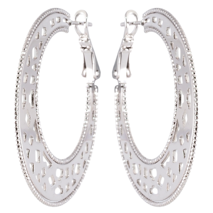 Серьги Xuping Родий итальянский замок Декоративные кольца с боковым узором фото №19