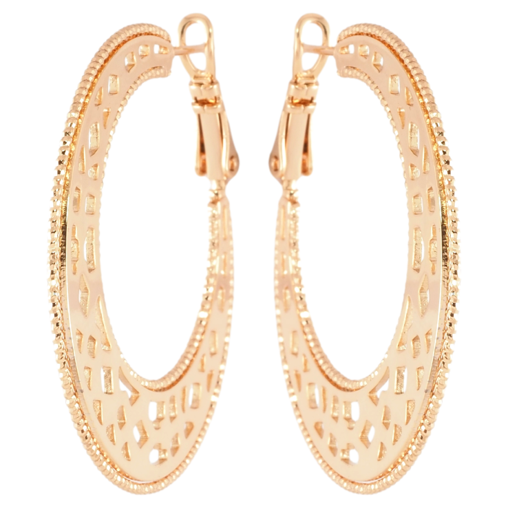 Серьги Xuping Позолота 18K итальянский замок Кольца с боковым узором фото №15