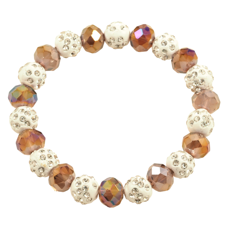 Браслет на гумці скло «Коричнево-білі намистини, ø 10мм» вільний розмір фото №16 Браслет на гумці скло «Коричнево-білі намистини, ø 10мм» вільний розмір фото №16