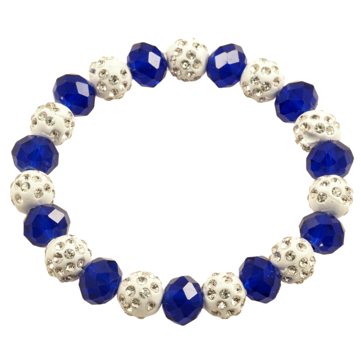 Браслет на гумці скло «Синьо-білі намистини, ø 10мм» вільний розмір фото №23 Браслет на гумці скло «Синьо-білі намистини, ø 10мм» вільний розмір фото №23