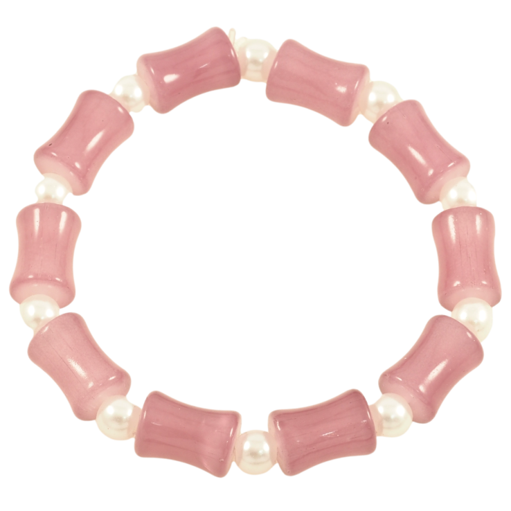 Браслет на гумці скло «Декоративні бузкові та перлинні намистини, ø 6-8мм» вільний розмір фото №6 Браслет на гумці скло «Декоративні бузкові та перлинні намистини, ø 6-8мм» вільний розмір фото №6