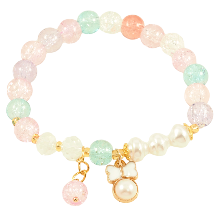 Браслет на гумці скло «Різнокольорові та перлинні намистини з підвісками, ø 8мм» вільний розмір фото №9 Браслет на гумці скло «Різнокольорові та перлинні намистини з підвісками, ø 8мм» вільний розмір фото №9