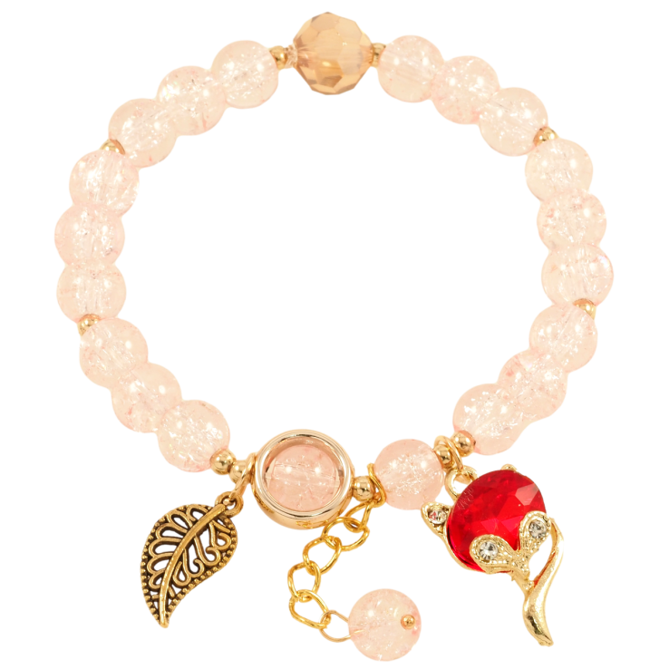 Браслет на гумці скло «Світло-рожеві намистини з підвісками, ø 8мм» вільний розмір фото №23 Браслет на гумці скло «Світло-рожеві намистини з підвісками, ø 8мм» вільний розмір фото №23