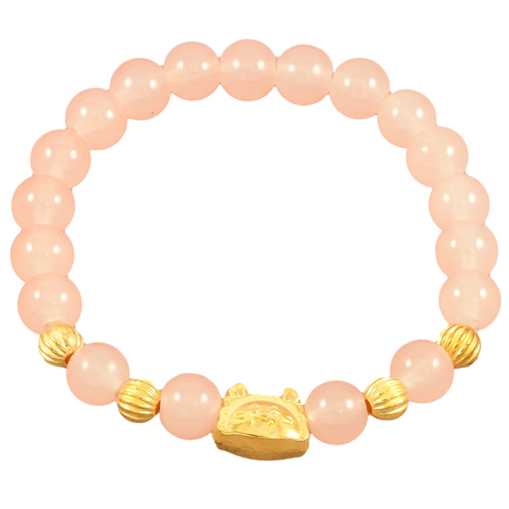 Браслет на гумці скло «Рожеві намистини з вставками, ø 8мм» вільний розмір фото №8 Браслет на гумці скло «Рожеві намистини з вставками, ø 8мм» вільний розмір фото №8