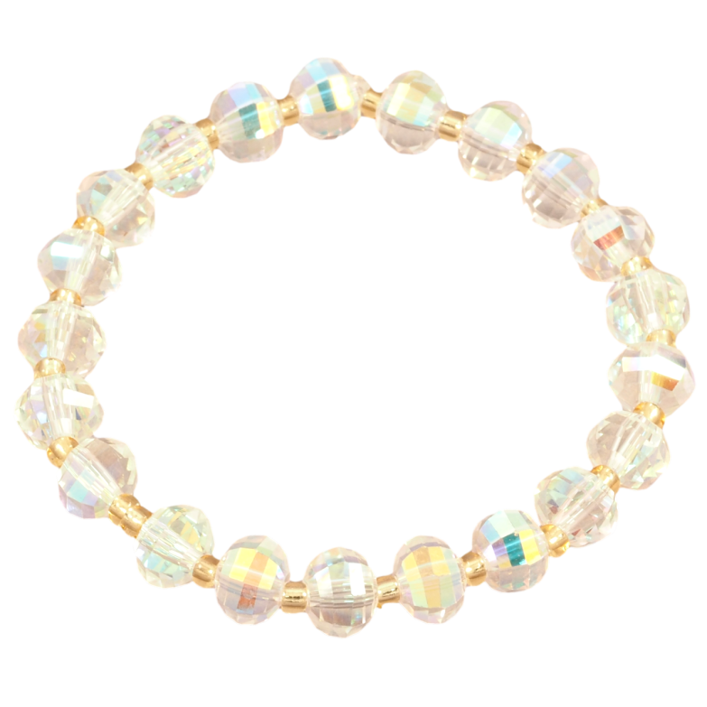 Браслет на гумці скло «Райдужні скляні намистини, ø 7мм» вільний розмір фото №1 Браслет на гумці скло «Райдужні скляні намистини, ø 7мм» вільний розмір фото №1