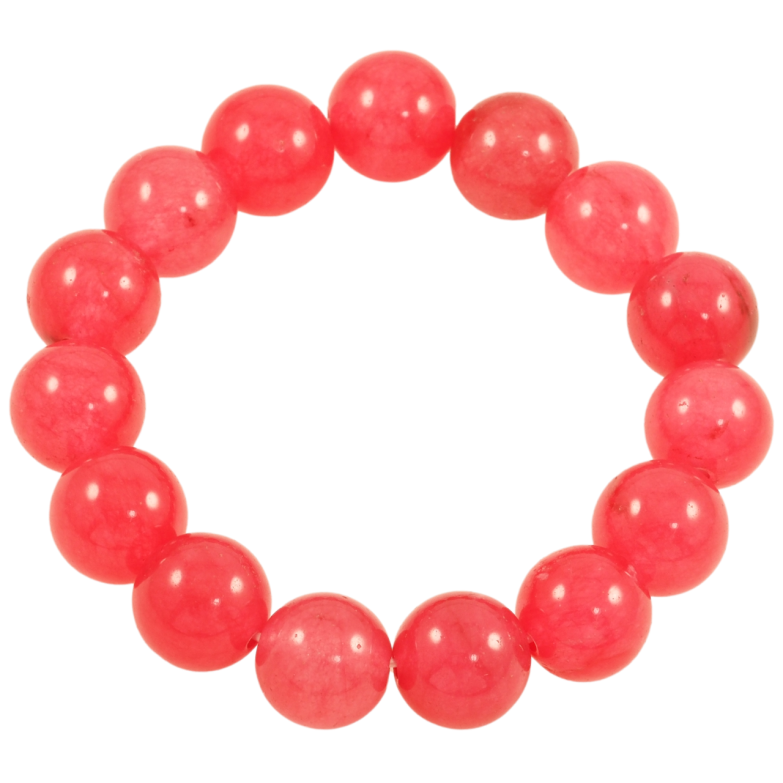 Браслет на гумці скло «Рожеві скляні намистини, ø 13мм» вільний розмір фото №1 Браслет на гумці скло «Рожеві скляні намистини, ø 13мм» вільний розмір фото №1