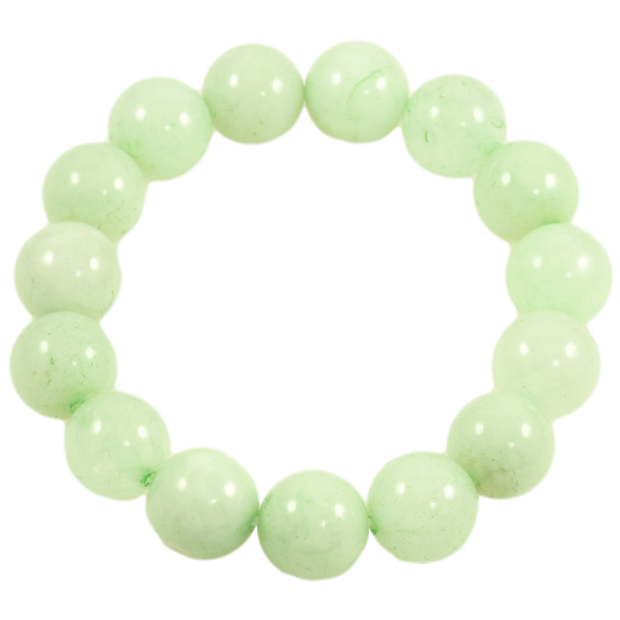 Браслет на гумці скло «М'ятні скляні намистини, ø 13мм» вільний розмір фото №1