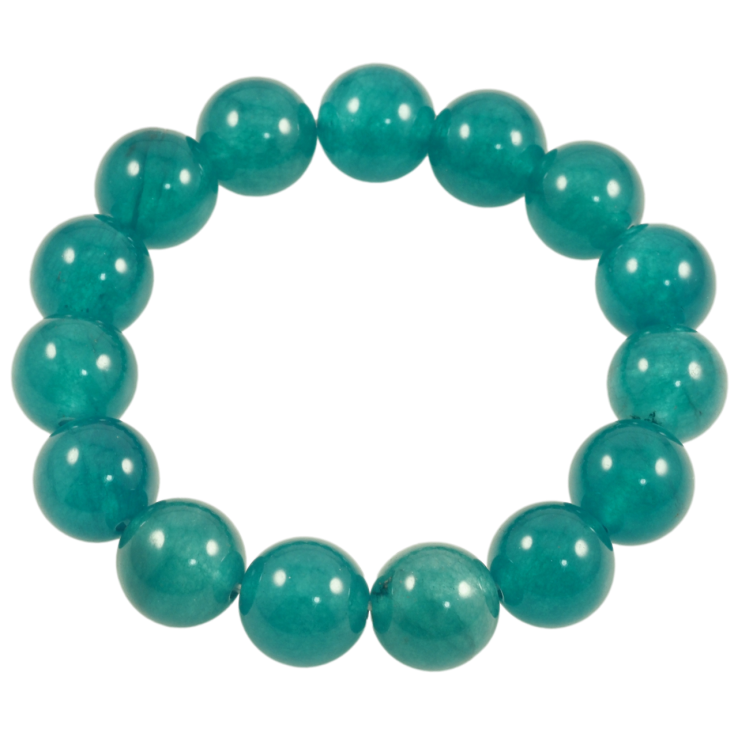 Браслет на гумці скло «Бірюзові скляні намистини, ø 13мм» вільний розмір фото №4 Браслет на гумці скло «Бірюзові скляні намистини, ø 13мм» вільний розмір фото №4