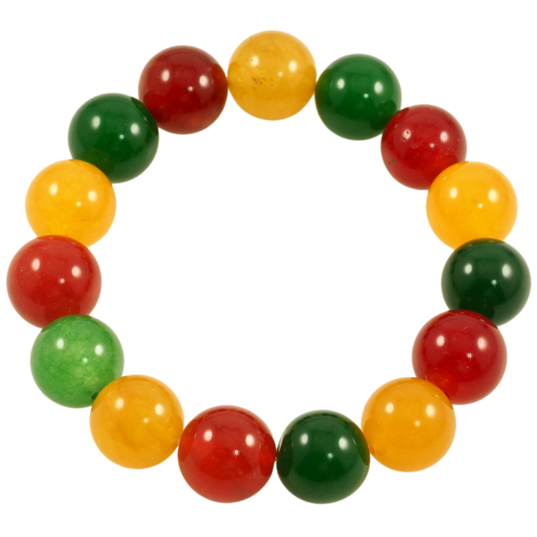 Браслет на гумці скло «Різнокольорові скляні намистини, ø 13мм» вільний розмір фото №1 Браслет на гумці скло «Різнокольорові скляні намистини, ø 13мм» вільний розмір фото №1