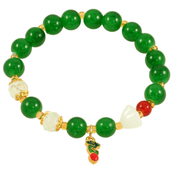 Браслет на гумці скло «Зелено-білі намистини з підвіскою, ø 8мм» вільний розмір фото №24 Браслет на гумці скло «Зелено-білі намистини з підвіскою, ø 8мм» вільний розмір фото №24