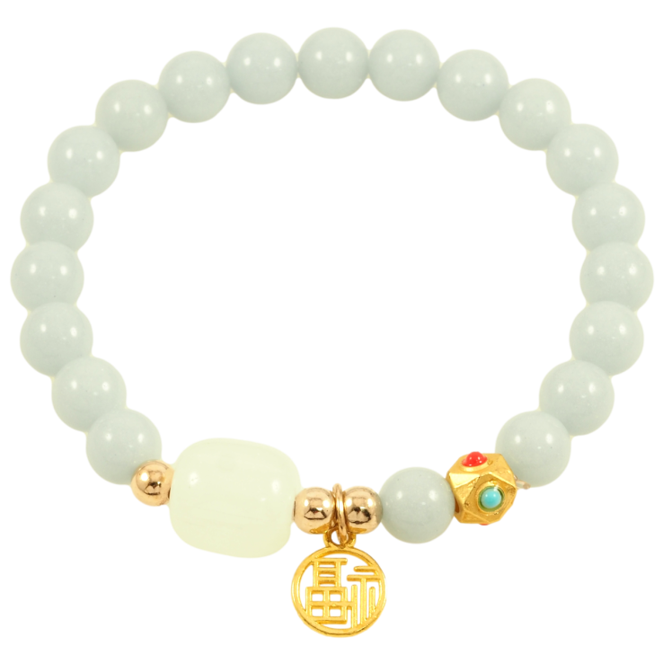 Браслет на гумці скло «Сіро-блакитні флуоресцентні (що світяться в темряві) намистини з підвіскою, ø 8мм» вільний розмір фото №7 Браслет на гумці скло «Сіро-блакитні флуоресцентні (що світяться в темряві) намистини з підвіскою, ø 8мм» вільний розмір фото №7