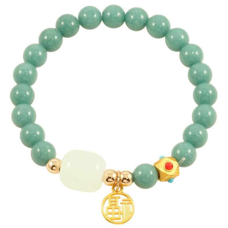 Браслет на гумці скло «Бірюзові флуоресцентні (що світяться в темряві) намистини з підвіскою, ø 8мм» вільний розмір фото №1 Браслет на гумці скло «Бірюзові флуоресцентні (що світяться в темряві) намистини з підвіскою, ø 8мм» вільний розмір фото №1