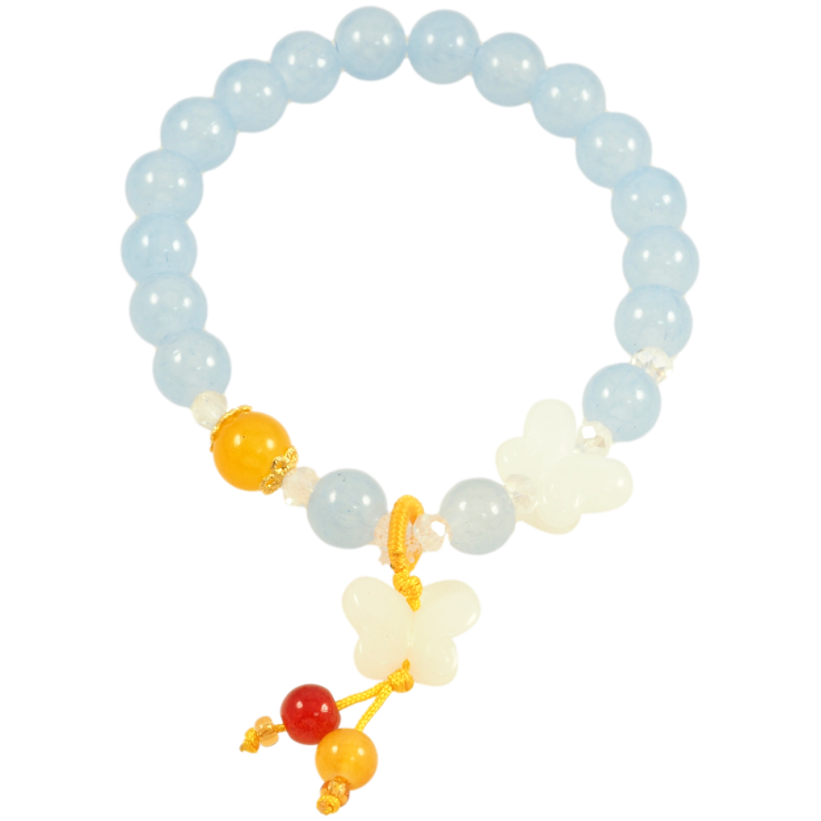 Браслет на гумці скло «Блакитні намистини з метеликами та підвіскою, ø 8мм» вільний розмір фото №8 Браслет на гумці скло «Блакитні намистини з метеликами та підвіскою, ø 8мм» вільний розмір фото №8