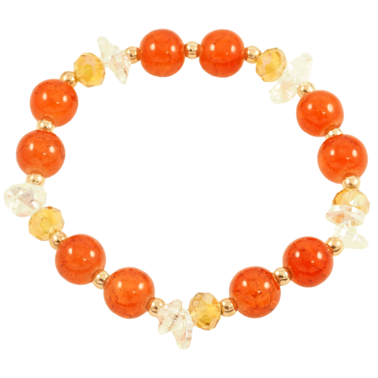 Браслет на гумці скло «Теракотові намистини з кристалами, ø 10мм» вільний розмір фото №5 Браслет на гумці скло «Теракотові намистини з кристалами, ø 10мм» вільний розмір фото №5