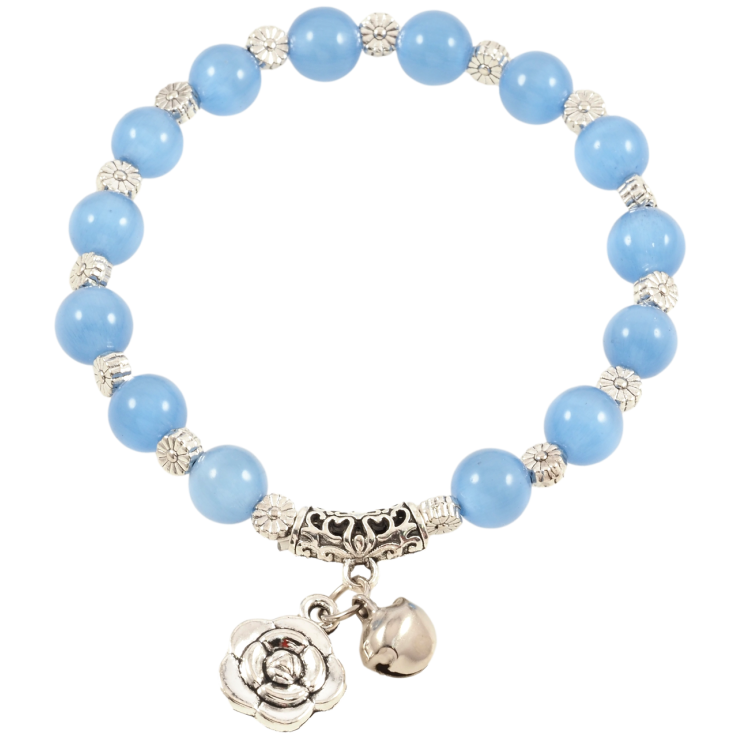 Браслет на гумці скло «Блакитні намистини «Котяче око» з підвіскою, ø 8мм» вільний розмір фото №4 Браслет на гумці скло «Блакитні намистини «Котяче око» з підвіскою, ø 8мм» вільний розмір фото №4