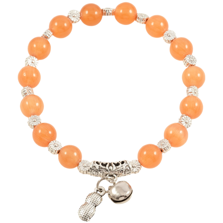 Браслет на гумці скло «Помаранчеві намистини «Котяче око» з підвіскою, ø 8мм» вільний розмір фото №15 Браслет на гумці скло «Помаранчеві намистини «Котяче око» з підвіскою, ø 8мм» вільний розмір фото №15