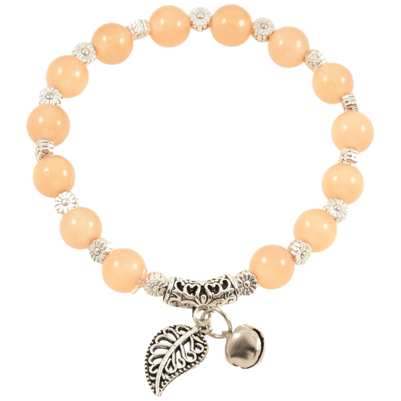 Браслет на гумці скло «Бежеві намистини «Котяче око» з підвіскою, ø 8мм» вільний розмір фото №2 Браслет на гумці скло «Бежеві намистини «Котяче око» з підвіскою, ø 8мм» вільний розмір фото №2