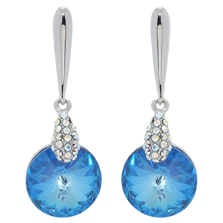 Сережки Xuping колір Родій з кристалами Swarovski пусети Підвіски з кристалом Ocean Delite фото №13