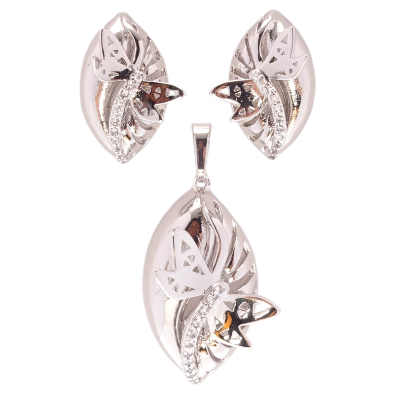 Набор Xuping Родий Серьги Кулон Бабочки фото №1 Набор Xuping Родий Серьги Кулон Бабочки фото №1