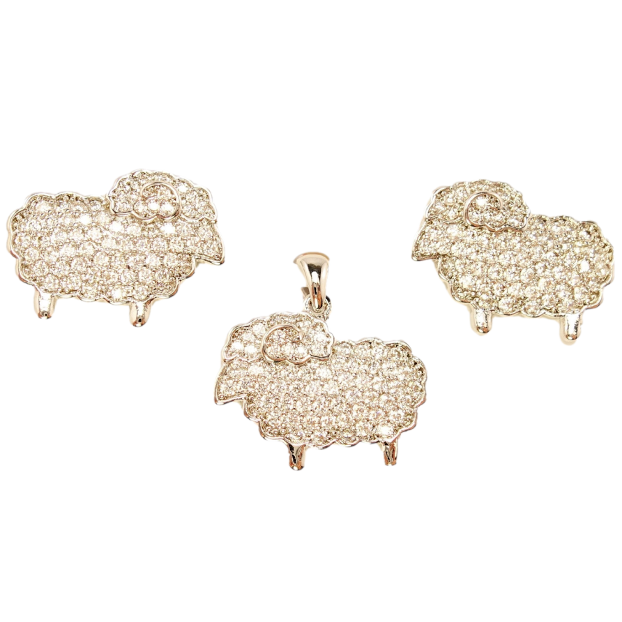 Набір Xuping Родій Сережки Кулон Овен фото №1 Набір Xuping Родій Сережки Кулон Овен фото №1