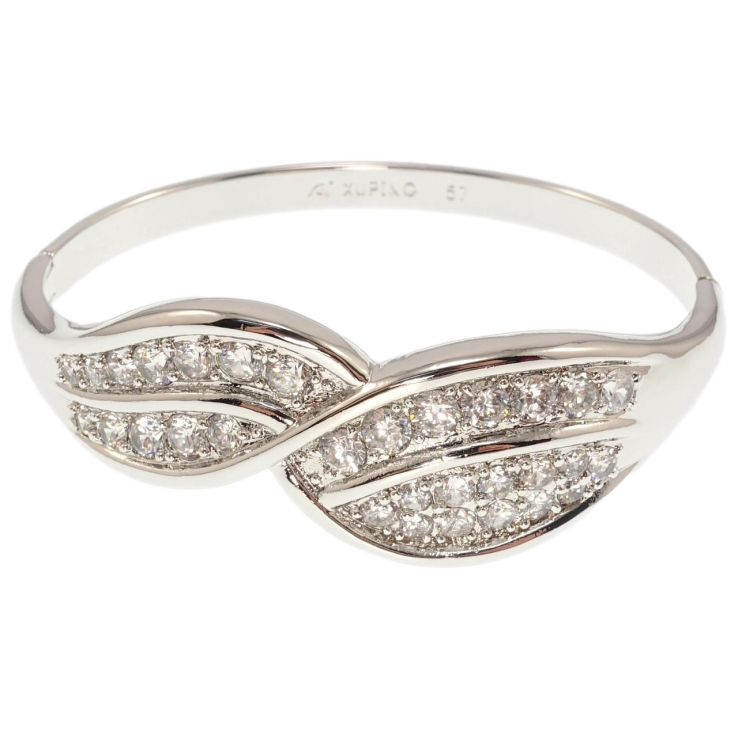 Браслет Xuping Родий Листики с цирконием ø 5,7см фото №18