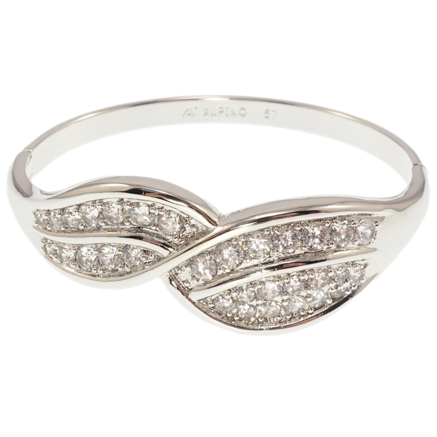 Браслет Xuping Родий Листики с цирконием ø 5,7см фото №1