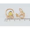 Серьги Xuping JEAN GOUJON Позолота 18К пусеты Закрученный узор с желтыми фианитами фото №2