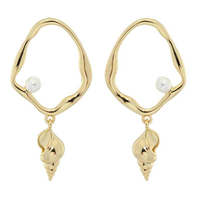 Серьги Xuping QQMM Позолота 14K пусеты Декоративные подвески с ракушками фото №1