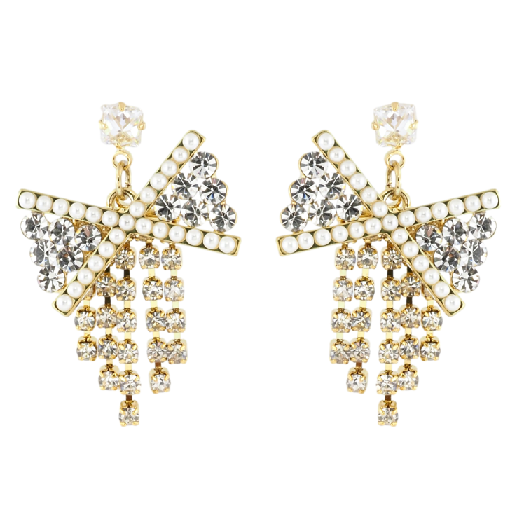 Серьги Xuping QQMM Позолота 14K пусеты Банты с цирконием фото №13