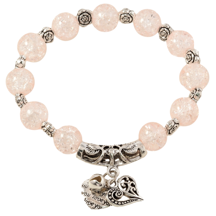 Браслет на гумці скло «Бежеві намистини «Бите скло» з квіточками та підвісками, ø 10мм» вільний розмір фото №12 Браслет на гумці скло «Бежеві намистини «Бите скло» з квіточками та підвісками, ø 10мм» вільний розмір фото №12