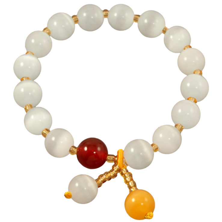 Браслет на гумці скло «Білі намистини «Котяче око» з підвісками, ø 9мм» вільний розмір фото №20 Браслет на гумці скло «Білі намистини «Котяче око» з підвісками, ø 9мм» вільний розмір фото №20