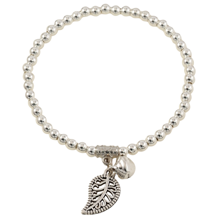 Браслет на гумці пластик «Сріблясті намистини з підвісками, ø 4мм» вільний розмір фото №5 Браслет на гумці пластик «Сріблясті намистини з підвісками, ø 4мм» вільний розмір фото №5