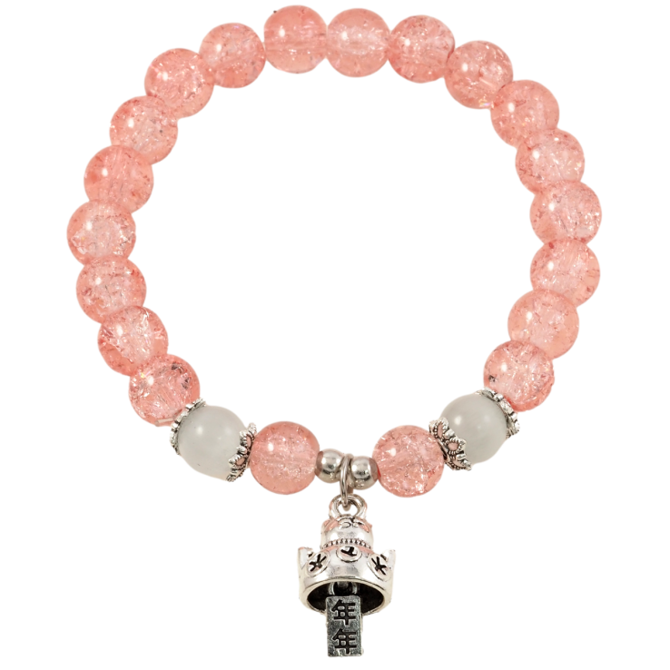 Браслет на гумці скло «Рожеві намистини Бите скло з підвіскою кіт, ø 8мм вільний розмір фото №14 Браслет на гумці скло «Рожеві намистини Бите скло з підвіскою кіт, ø 8мм вільний розмір фото №14