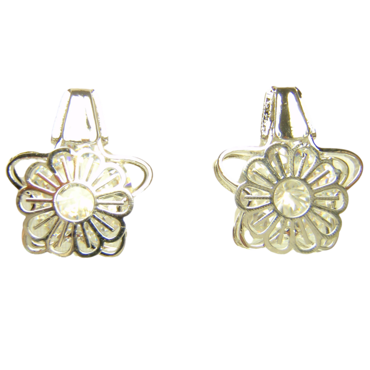 Серьги Xuping Родий пусеты Узор с Цветком фото №8