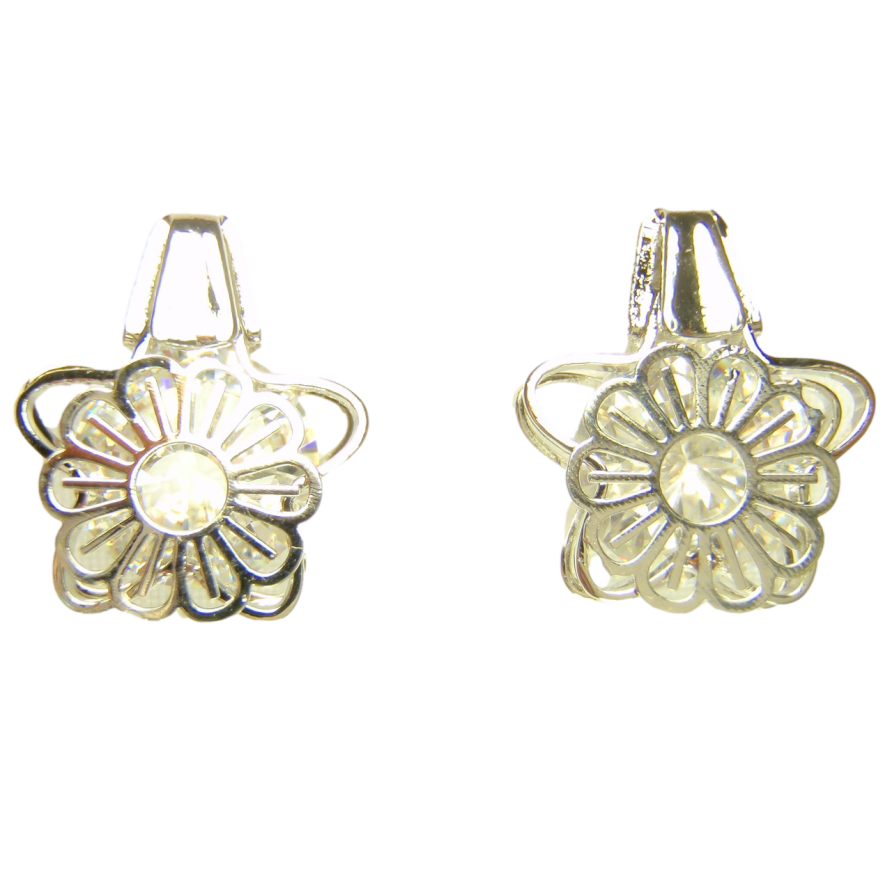 Серьги Xuping Родий пусеты Узор с Цветком фото №1 Серьги Xuping Родий пусеты Узор с Цветком фото №1