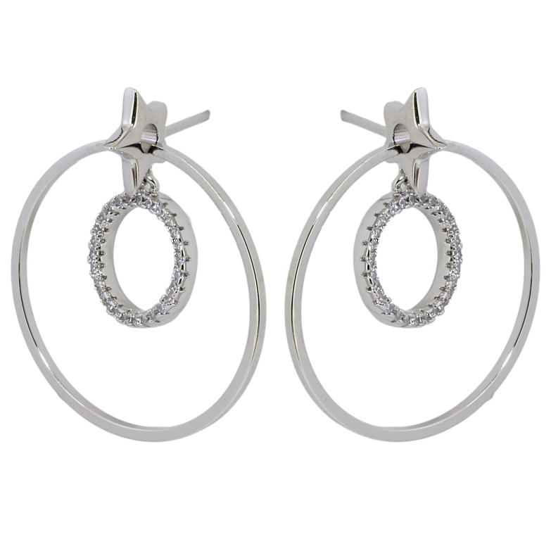 Серьги Xuping Родий пусеты Кольца на звездочке фото №1