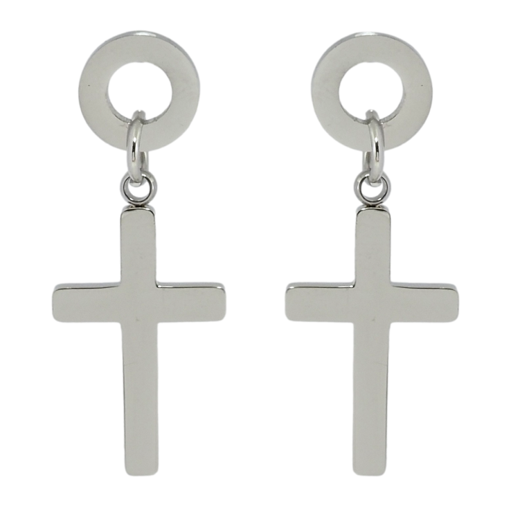 Серьги Xuping TTM Stainless Steel цвет Родий пусеты Подвески Крестики фото №5