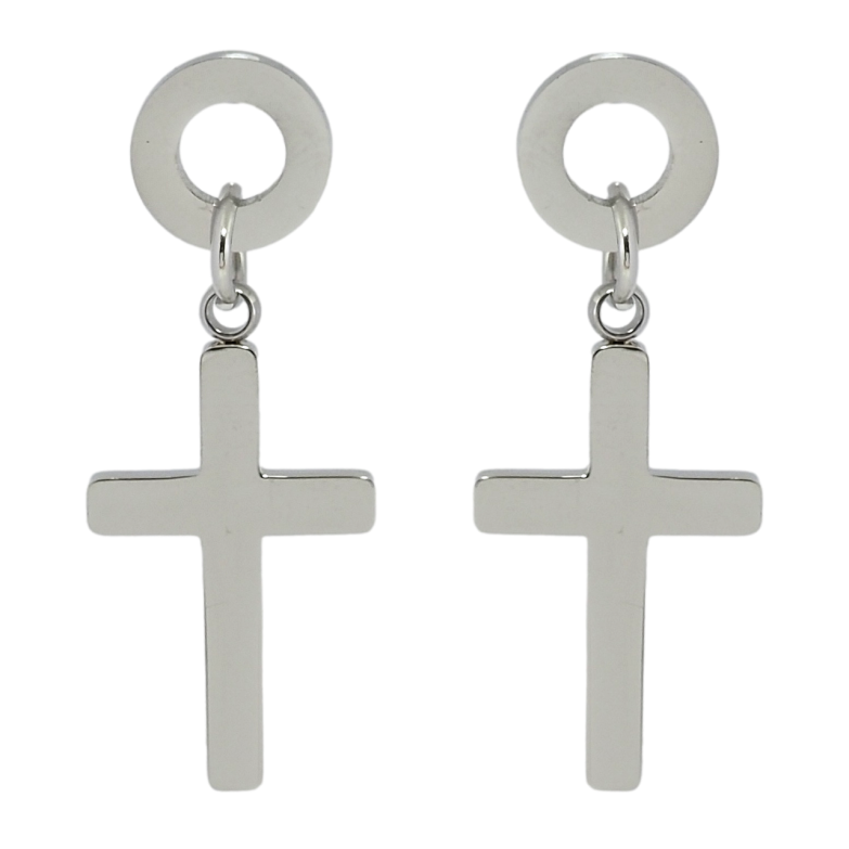 Серьги Xuping TTM Stainless Steel цвет Родий пусеты Подвески Крестики фото №2