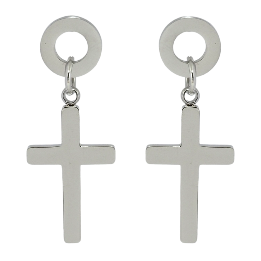 Серьги Xuping TTM Stainless Steel цвет Родий пусеты Подвески Крестики фото №1