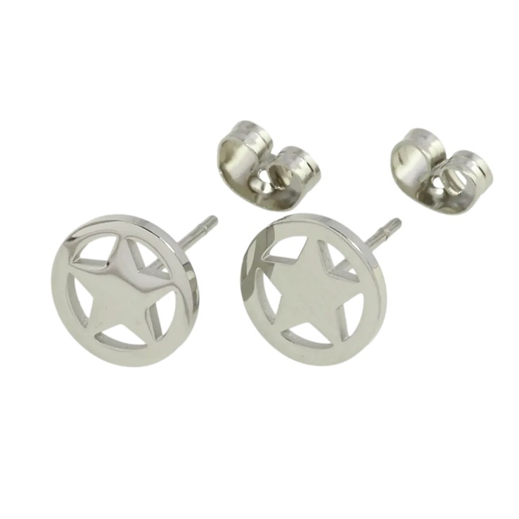 Серьги Xuping TTM Stainless Steel цвет Родий пуссеты Звездочки ø 10мм фото №13