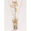 Кулон Xuping колір 18K з кр-ми Swarovski на ланцюжку Зайчик з кристалом Aquamarine дл. 40-45см х 1мм фото №2