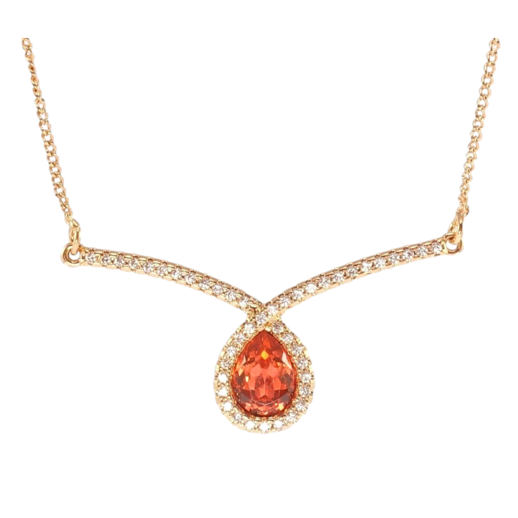 Підвіска Xuping 18K з кр-ми Swarovski на ланцюжку Елегантна петелька з кристалом Hyacinth довжина 45см х 1мм фото №22