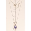 Кулон Xuping колір Родій з кристалами Swarovski на ланцюжку Кристали Коло і Темно-Бузкова Крапля довжина 43-48см фото №4