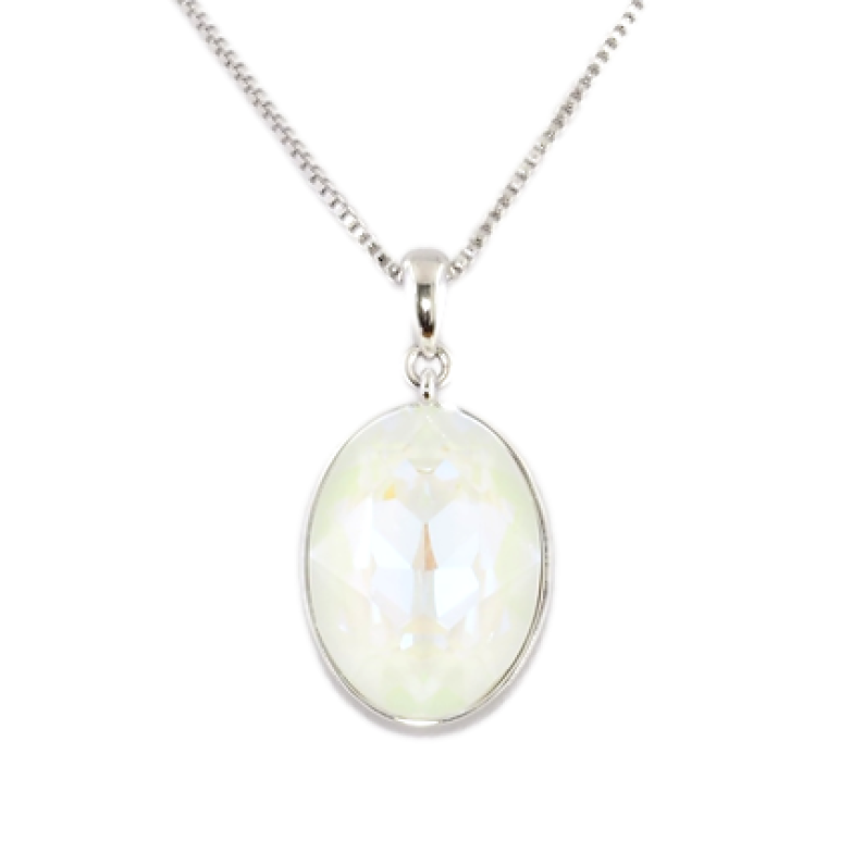 Кулон Xuping колір Родій із кристалами Swarovski на ланцюжку Кристал Sand Opal довжина 39-45см х 1мм фото №1