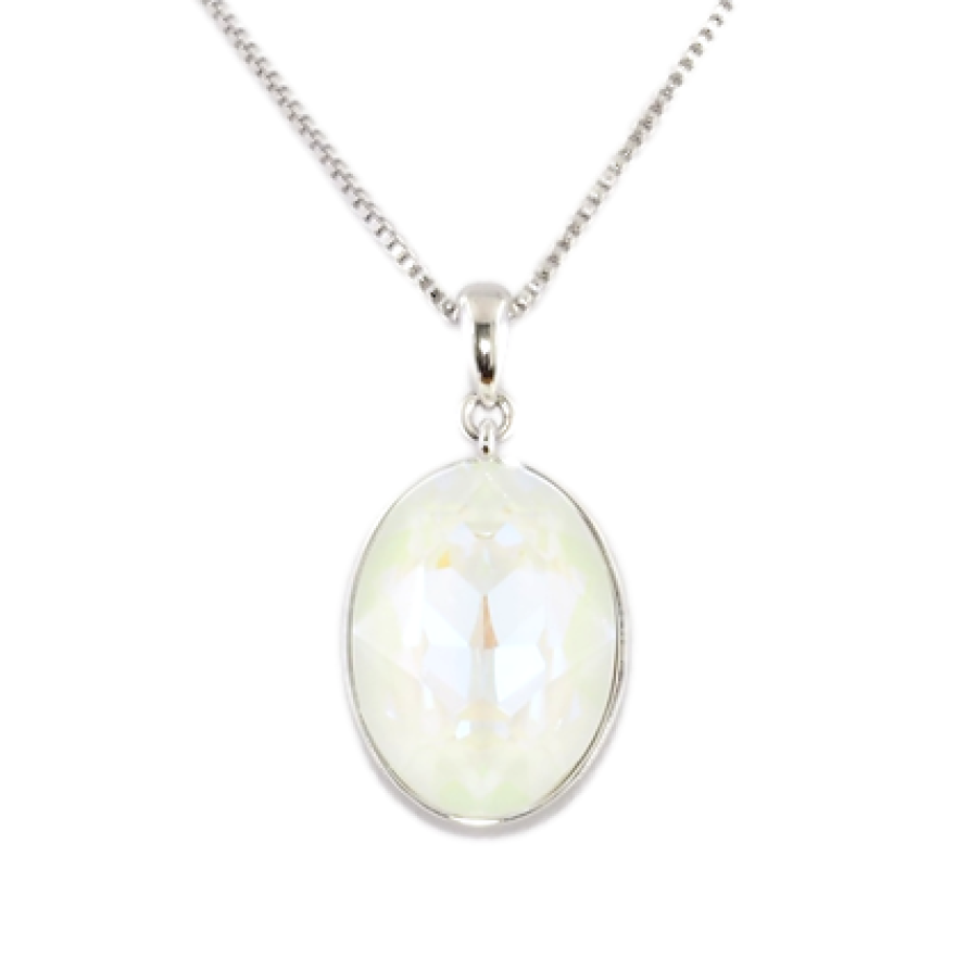 Кулон Xuping колір Родій із кристалами Swarovski на ланцюжку Кристал Sand Opal довжина 39-45см х 1мм фото №1