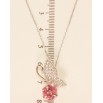 Кулон Xuping колір Родій із кристалами Swarovski на ланцюжку Метелик із кристалом кубом Rose довжина 38,5-43.5см фото №3