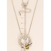 Кулон Xuping колір Родій з кр-ми Swarovski на ланцюжку Квітка з кристалом Сlear та бджолою дл.39-44см х 1мм фото №2