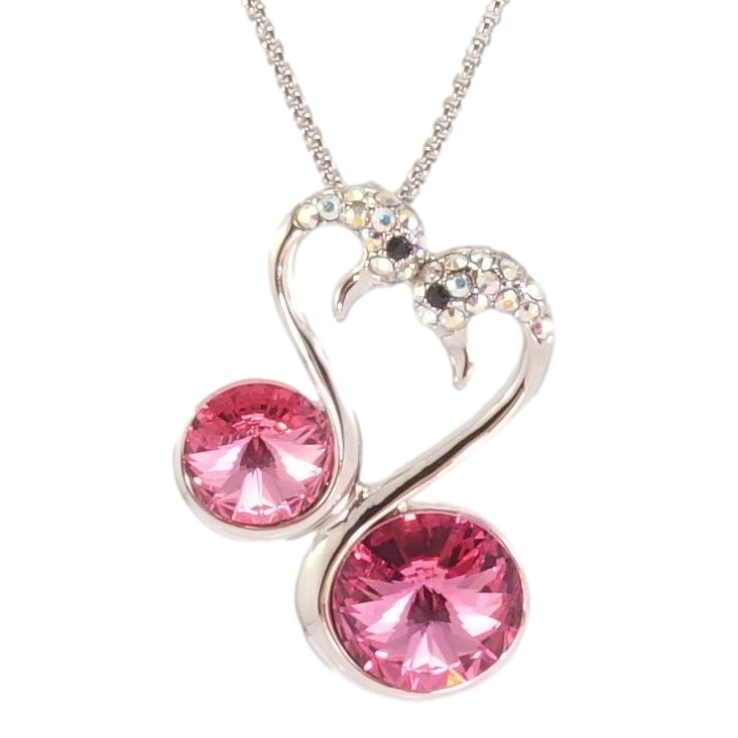 Кулон Xuping колір Родій з кр-ми Swarovski на ланцюжку Лебеді з кристалами довжина 40-45см х 1мм фото №16