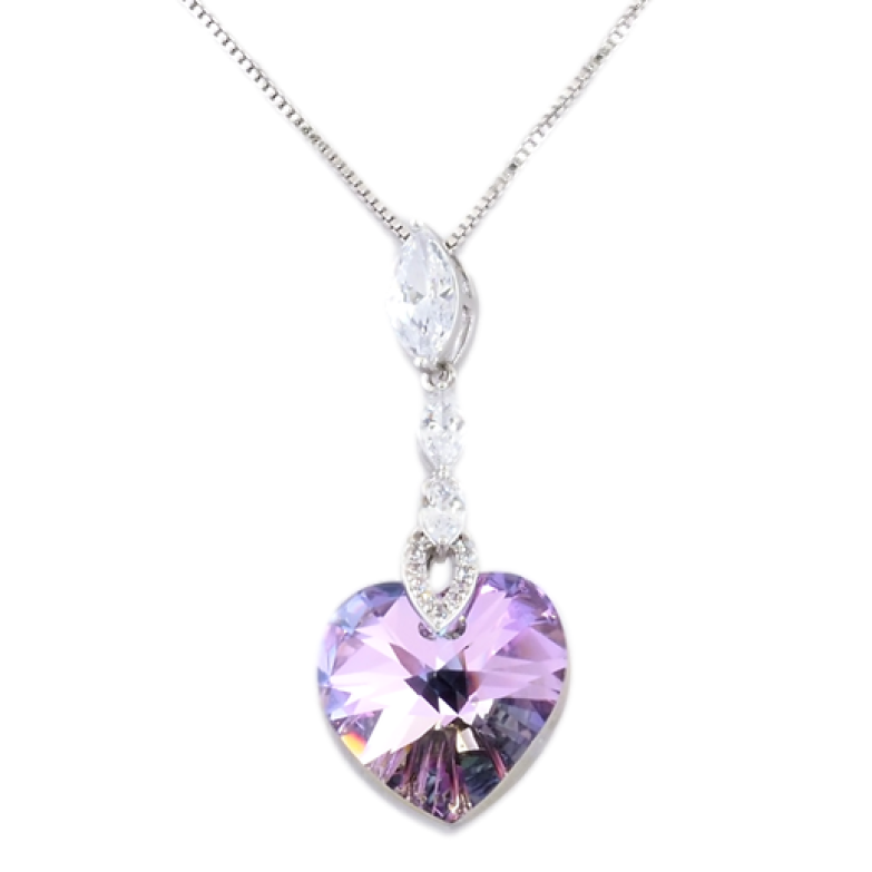 Кулон Xuping колір Родій із кристалами Swarovski на ланцюжку Кристал Paradise Shine» довжина 39-44см х 1мм фото №1